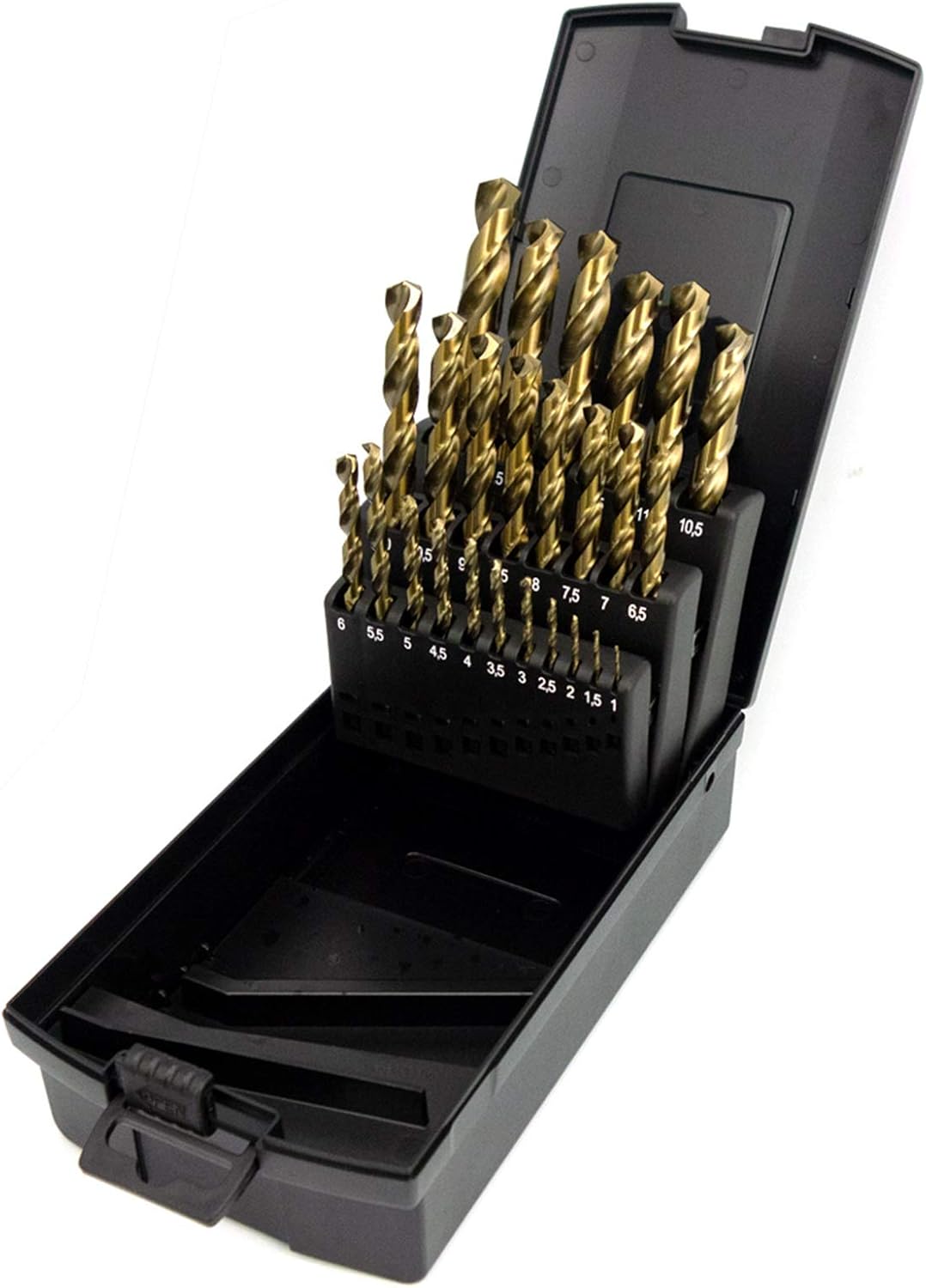 NORTOOLS 25-Piece M35 Cobalt Drill Bit Set, 5% Cobalt HSS-G, 1.0-13mm by 0.5mm, for Stainless Steel Iron, Metal, Hardened Steel