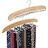 Porte-Cravates HANGERWORLD En Bois - 20 Supports Pour Cravates, Écharpes, Ceintures