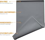 Hubulk Dog Feeding Mat 24x16 0.5in Grey Silicone Waterproof Non-slip view 2