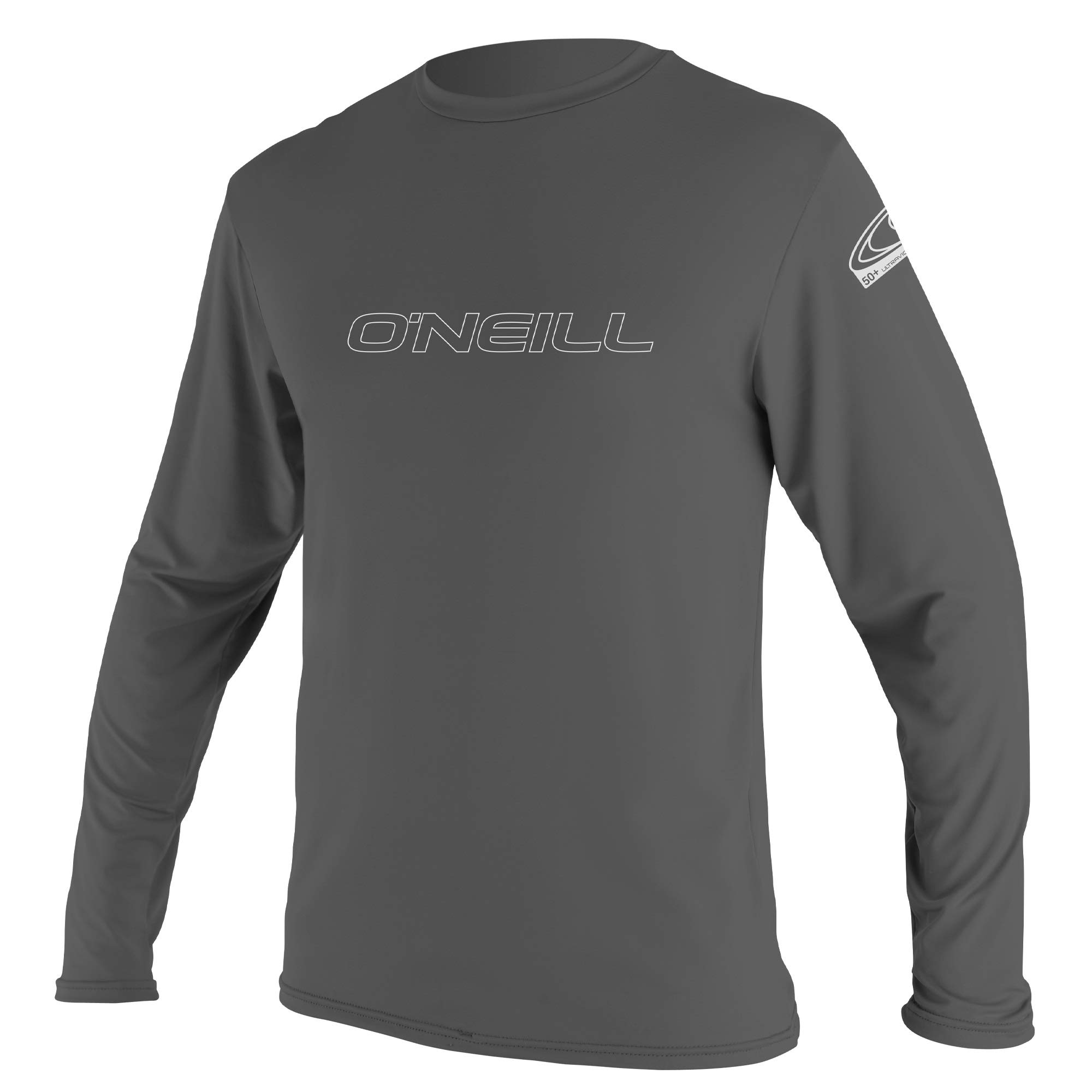 O'Neill Wetsuits Men's Basic Skins Long Sleeve Rash Vest, Graphite, XL UK