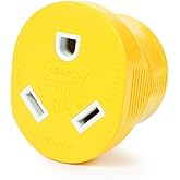 Camco-Heavy-Duty-PowerGrip-30-Amp-3-Prong-Generator-Adapter-for-RVs-and-Autos Contoured-Shape-for-Easy-Grip-and-Removal-|-125