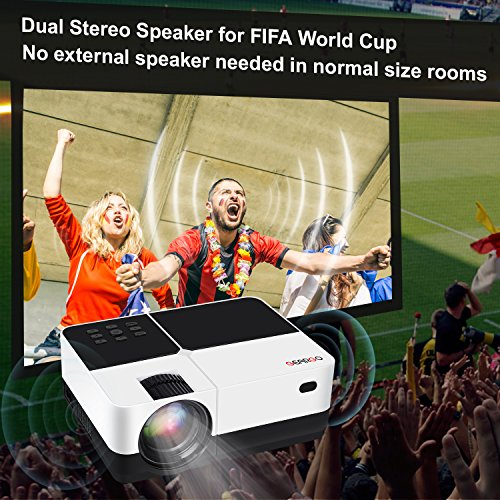 image for GEARGO Video Projector, 2800 Lumens HD Portable Projector with 185” 