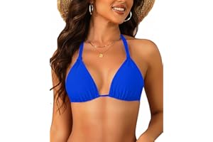 Talisea Women's Triangle Bikini Top Only String Tie Back Swimsuit Top Halter Sexy Bathing Suit Top