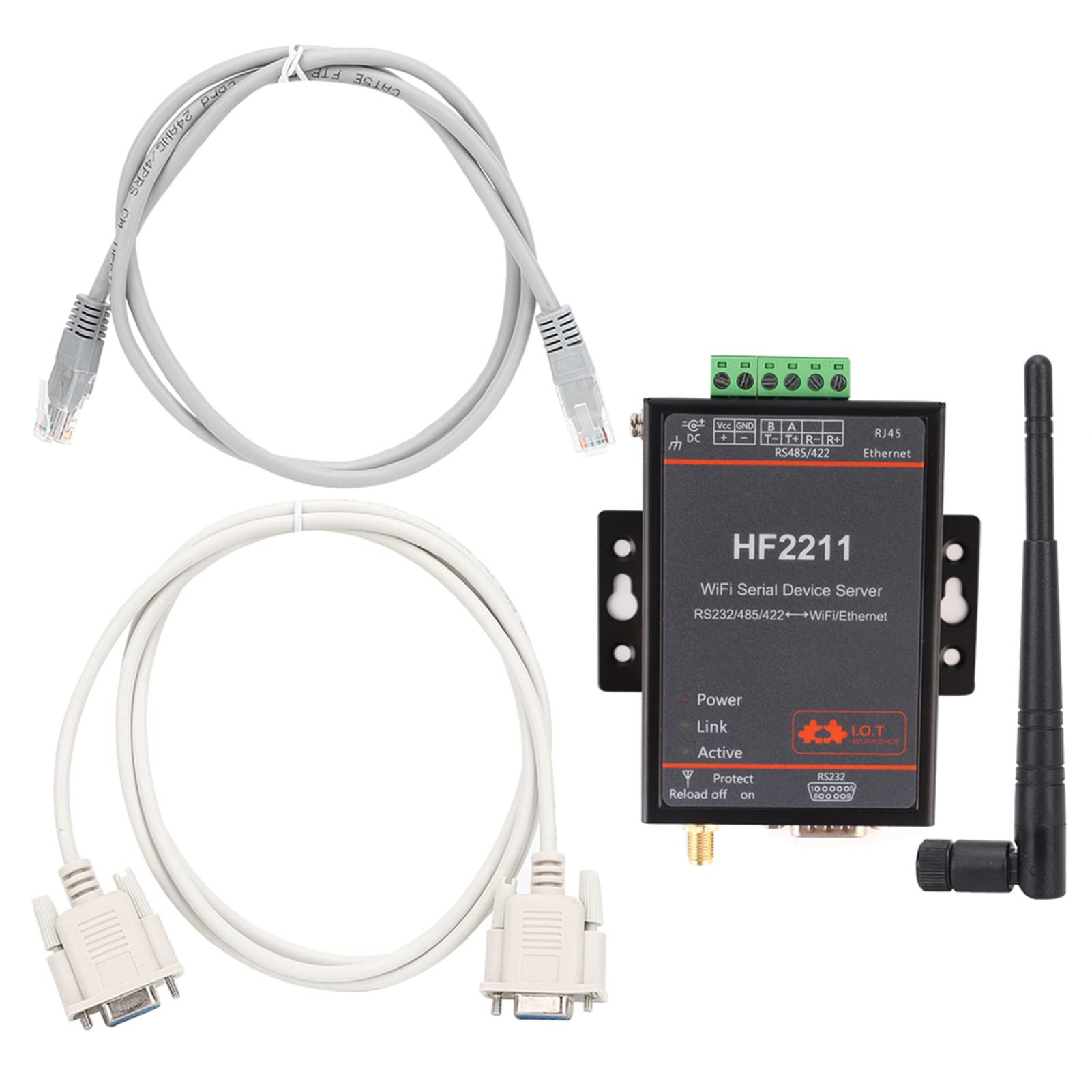 Serial Server RS232/485/422, Electrical Accessories Industrial Connectors to WIFI & Ethernet DTU Network Communication 5-36VDC HF2211