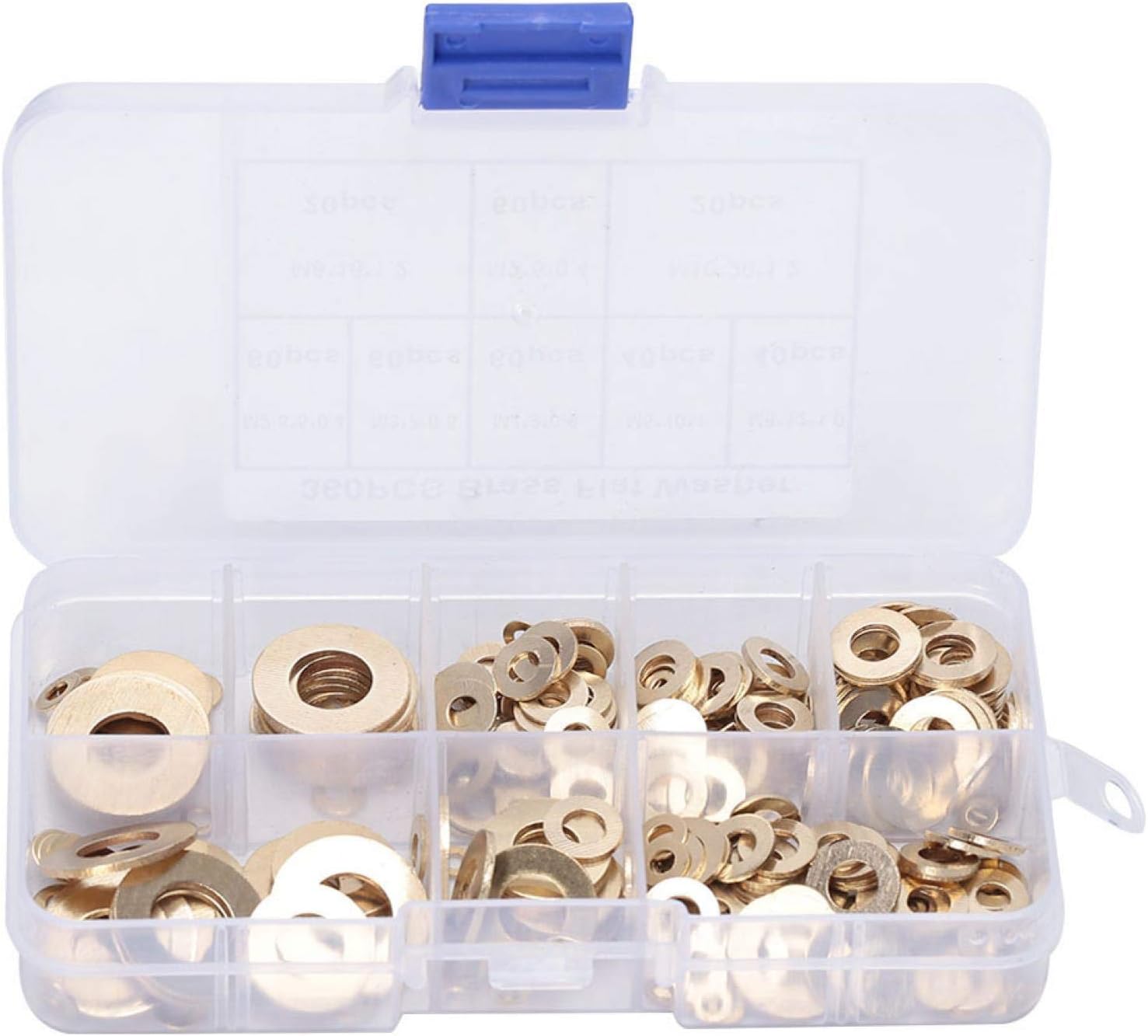 Oumefar M2 M2.5 M3 M4 M5 M6 M8 M10 Brass Washer 360pcs Metal Flat Gasket Ring Assortment Kit Flat Gasket Washer Ring Kit for Machine Equipment - Image 4