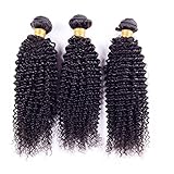 Ruiyu 6A Grade Brazilian Virgin Hair Human Hair Weave 3 Bundles Kinky Curly Human Hair Extensions Hair Weft Natural Color 30 Inches Pack of 3