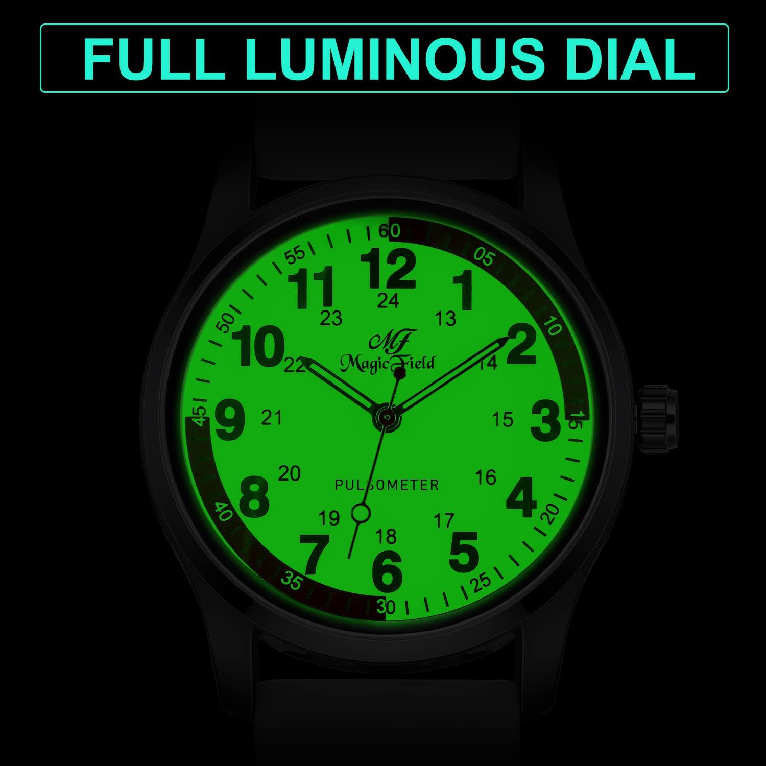 SIBOSUN Nurse Watch Wrist Watch Easy to Read Watches for Medical Students, Nurse, Doctors, Quartz Analog Second Hand Luminous Waterproof Silicone Straps Quick Release
