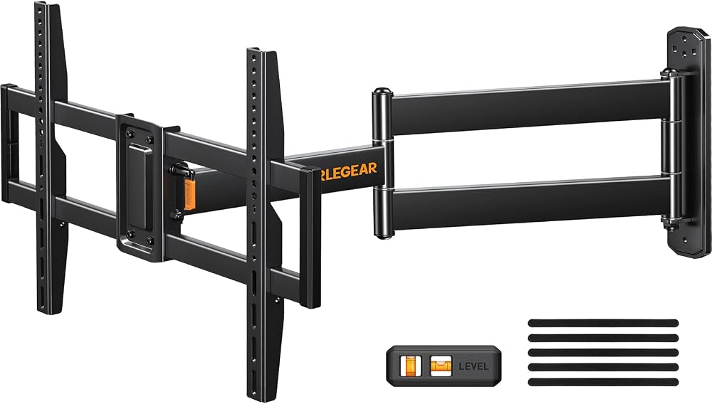 Perlegear Corner TV Wall Mount 32-75 Inch 180° Swivel 822mm Reach 45kg