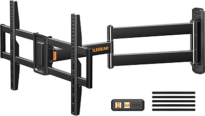 Perlegear Corner TV Wall Mount 32-75 Inch 180° Swivel 822mm Reach 45kg