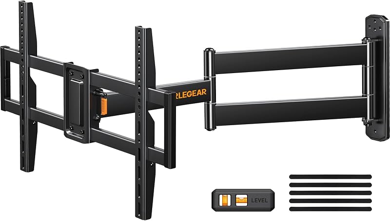 Perlegear Corner TV Wall Mount 32-75 Inch 180° Swivel 822mm Reach 45kg