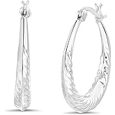 Willowbird 25mm Twisted Hoop Earrings for Women 925 Sterling Silver