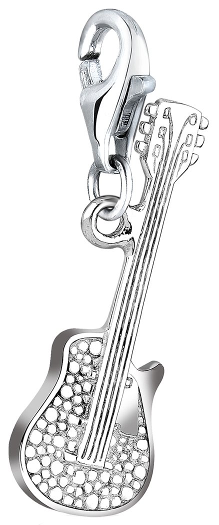Nenalina 713049-000 Guitar Charm Pendant in 925 Sterling Silver, Fits All Common Charm Jewellery