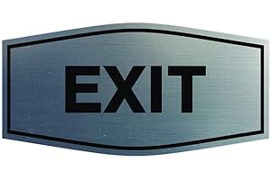 ALL QUALITY Fancy EXIT Sign (Brushed Silver) - Small