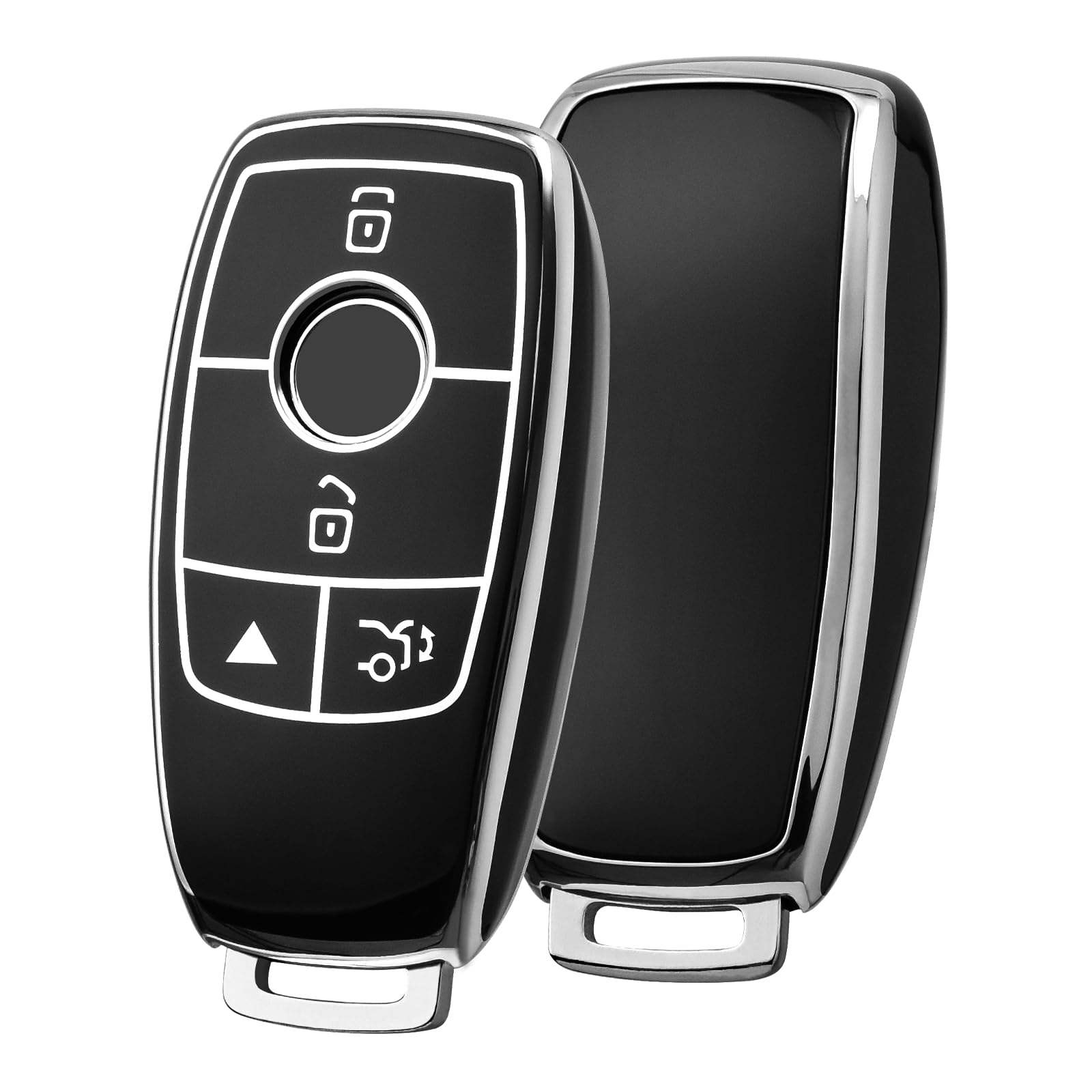 Photo 1 of ELOHEI Key Fob Cover for Mercedes Benz, Premium Soft Full Protection Key Fob Case Compatible with Mercedes Benz E Class, 2017-2024 C-Class G-Class A-Class S Class(Black)