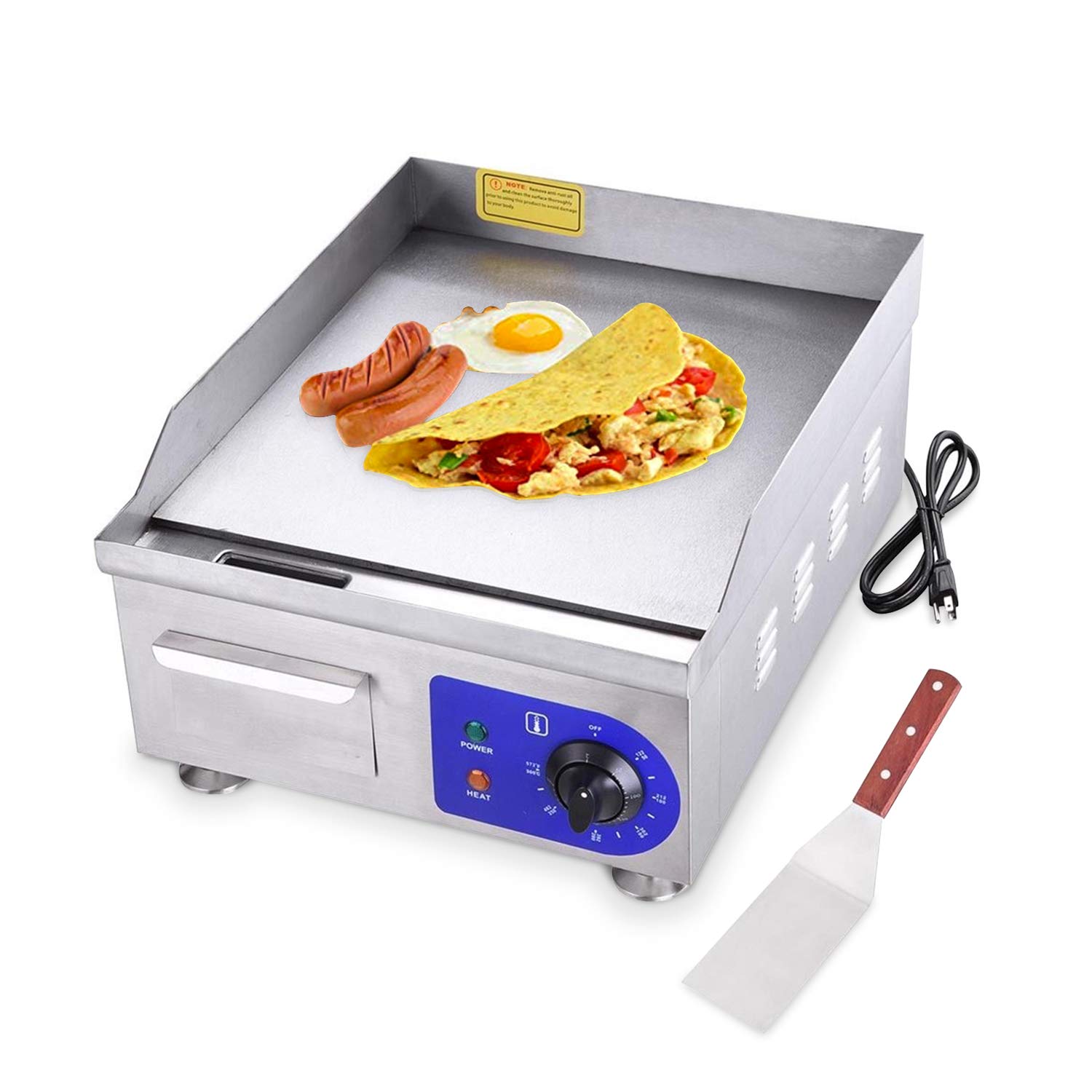 Commercial Electric Grill Griddle NonStick Tabletop Cooker Restaurant
