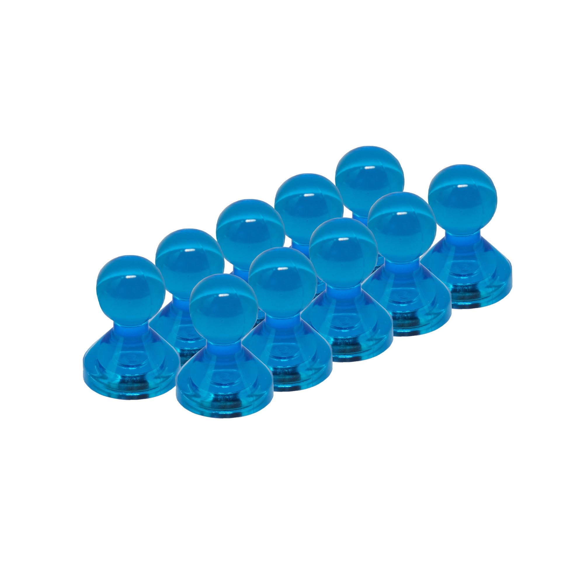 Small Blue Acrylic Push Pin Magnet for Fridge, Whiteboard, Noticeboard, Filing Cabinet - 11mm dia x 17mm tall - Pack of 100 โ image 1