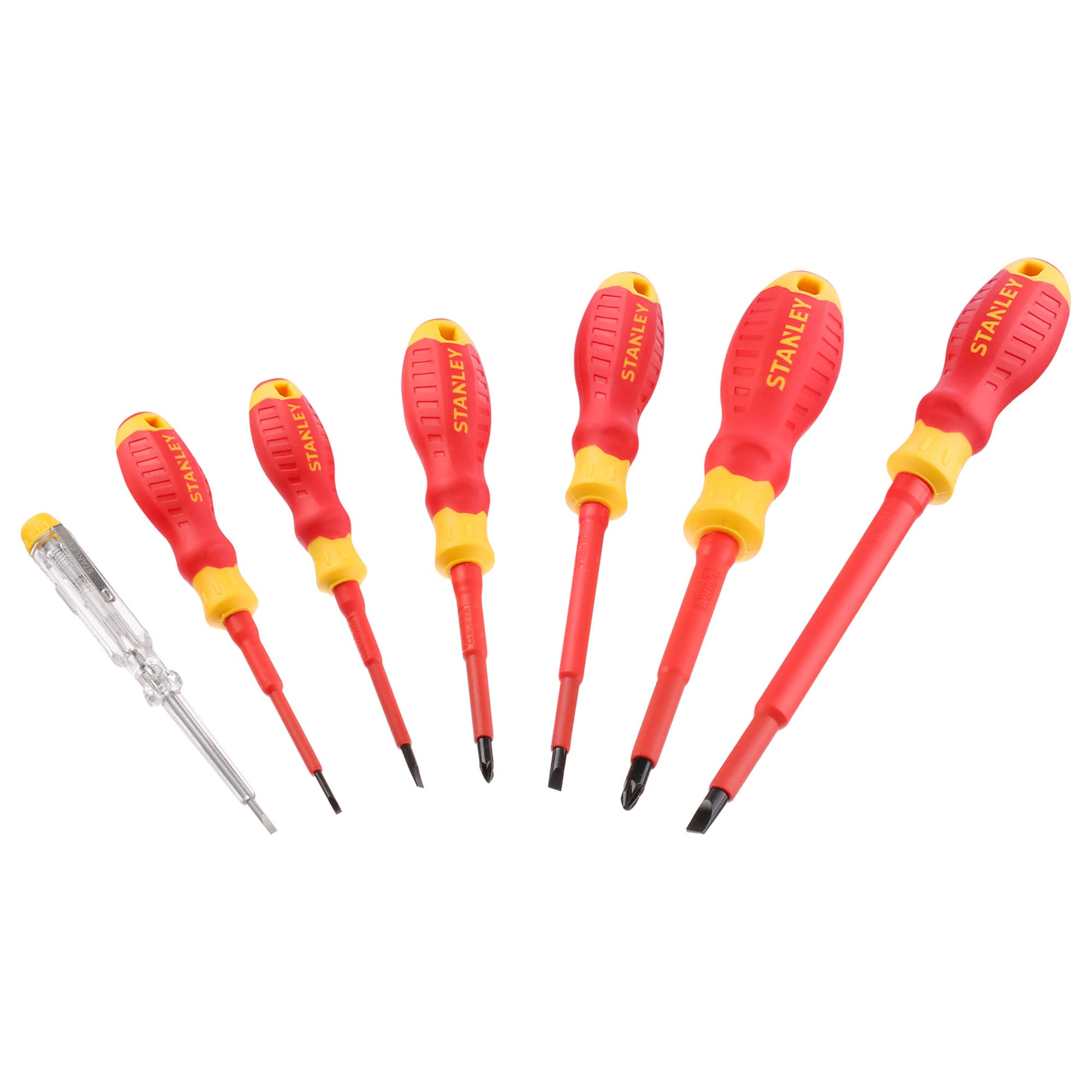 Stanley FatMax VDE Insulated Pozi & Slotted Screwdriver Set, 7 Piece