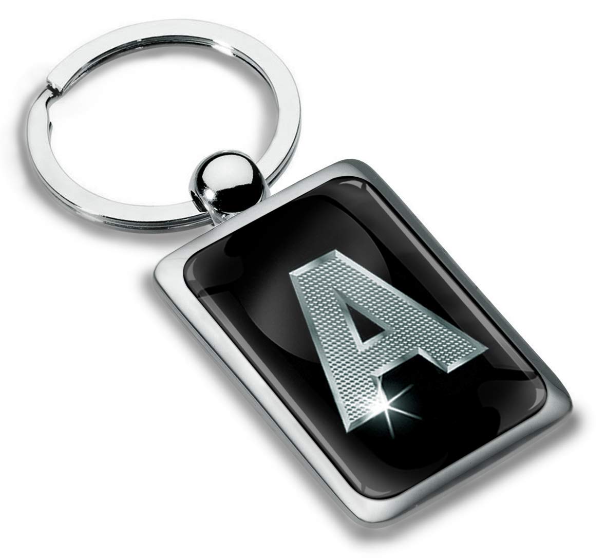 Biomar Labs Letter Keychain Alphabet Initial Keyring 3D Metal Stainless Steel Personalised Initials Charm for Car Keys and House Keys (KK 79)