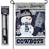 Dallas Holiday Snowman Garden Flag and Flagpole Mount
