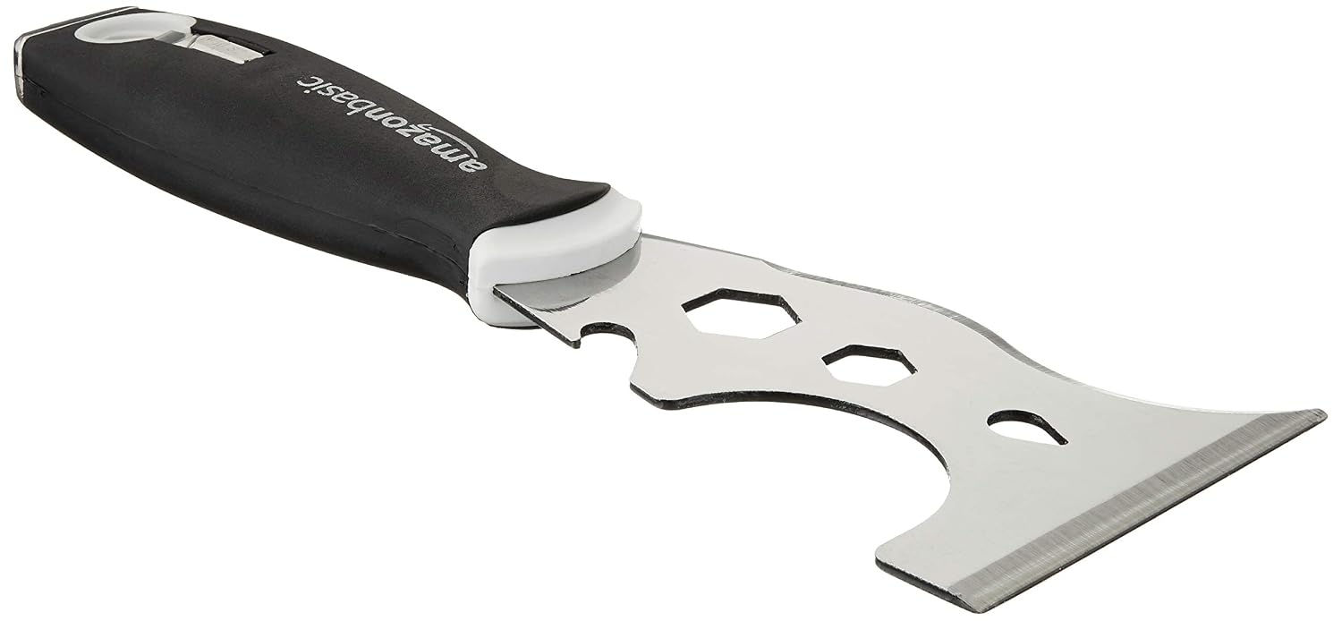 Amazon Basics 14-in-1 Versatile Soft Grip Painters Tool with Straight Scraper, Curved Scraper, Hammer End, Nail Puller - Image 4