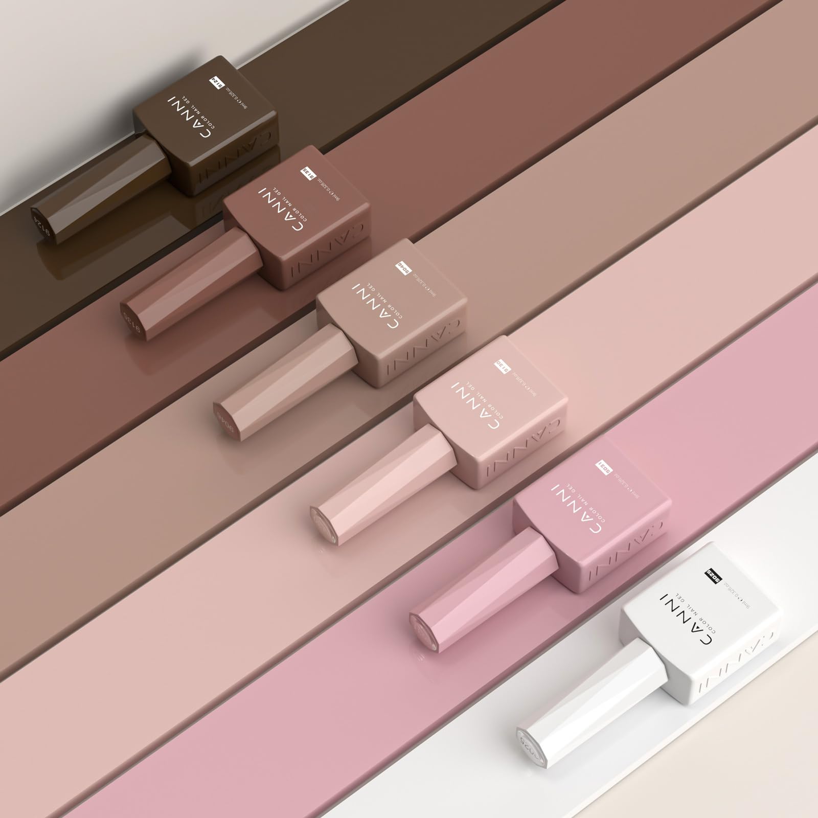 CANNI Gel Nail Polish Kit -6 Colors Nude Pink 9ML Gel Polish Set Skin Tones French Nail Neutral Brown Soak Off Gel Nail Kit Manicure DIY Manicure Salon DIY - Image 7