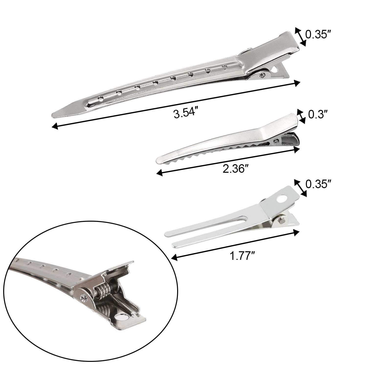 EAONE 60 Pieces Alligator Hair Clips, Hair Bow Clips Duck Bill Metal Hair Clip Professional Sectioning Clips Hairpins Assorted Size(1.80 Inch, 2.36 Inch, 3.5 Inch) for Salon Women Girls Bows DIY Accessories : Beauty