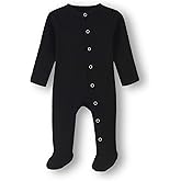 ACESTAR Newborn Baby Footed Pajamas with Mitten Cuffs - Cotton Snap-Up Baby Sleepers for Sleep and Play Footies 0-12 Months