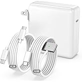 100W Charger for MacBook Pro 14 16 inch MacBook Air 13 15 inch 2025 2024 2023 2022 2021 M4 M3 M2 M1, 100W GaN Power Adapter, 6.6FT USB C to 3 Magnetic 3 Cable, 8.2FT USB C to C Cable