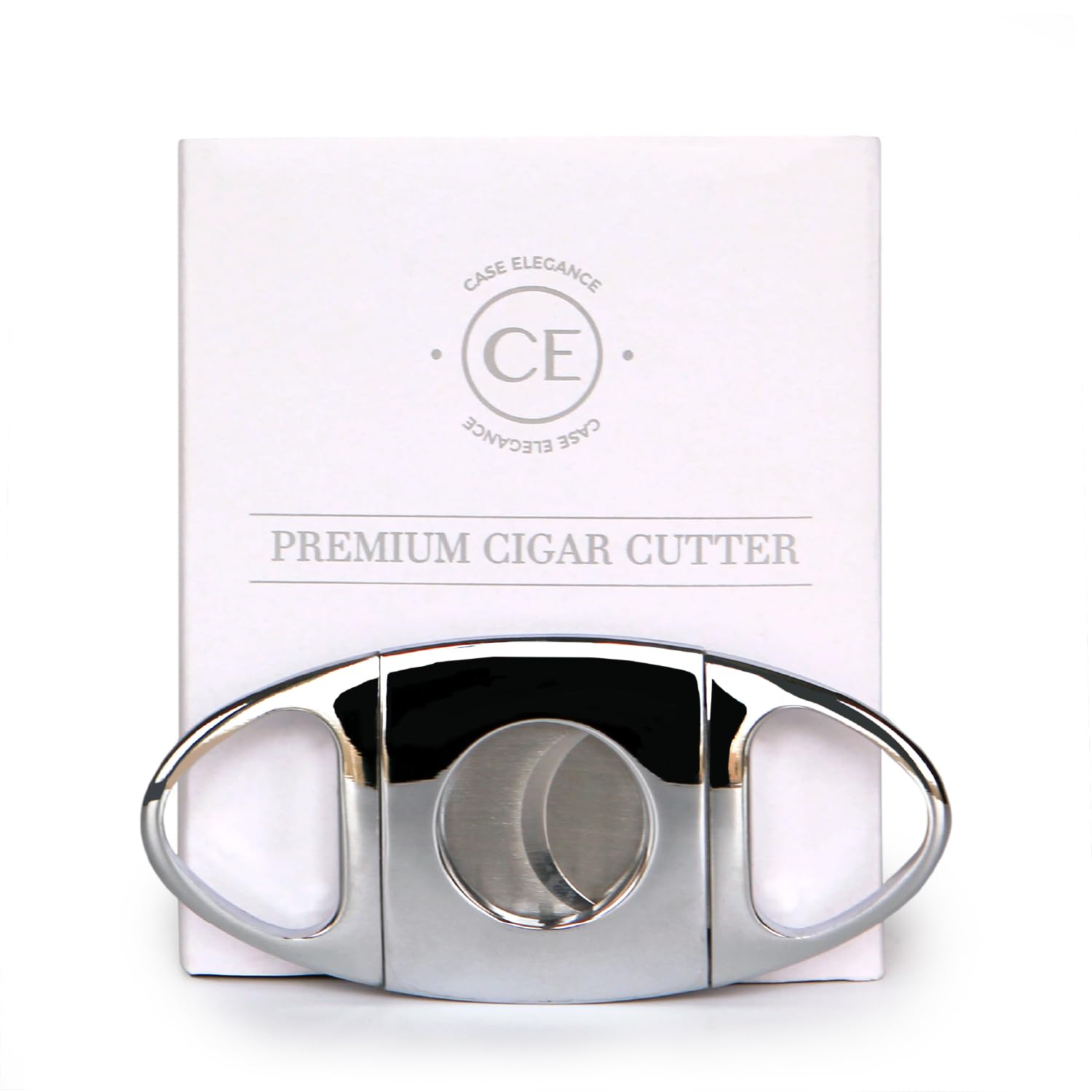 CASE ELEGANCE Classic Cigar Cutter Stainless Steel Polished Chrome Finish
