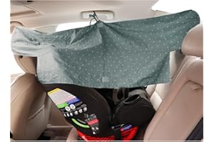 MOLLYCODDLE Universal Convertible Car Seat Cover - Backseat Shade & Sun Shade Visor Extender for Baby & Toddler - Rear & Forward Facing
