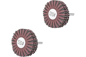 KUGNNG 2 Pack Abrasive Flap Wheel - 320# 1/4 Inch Shank for Woodworking Root Carving Furniture Polishing,Mop Sander Sanding,Sanding Mops Woodworking Removing of Paint,Rust and Corrosion