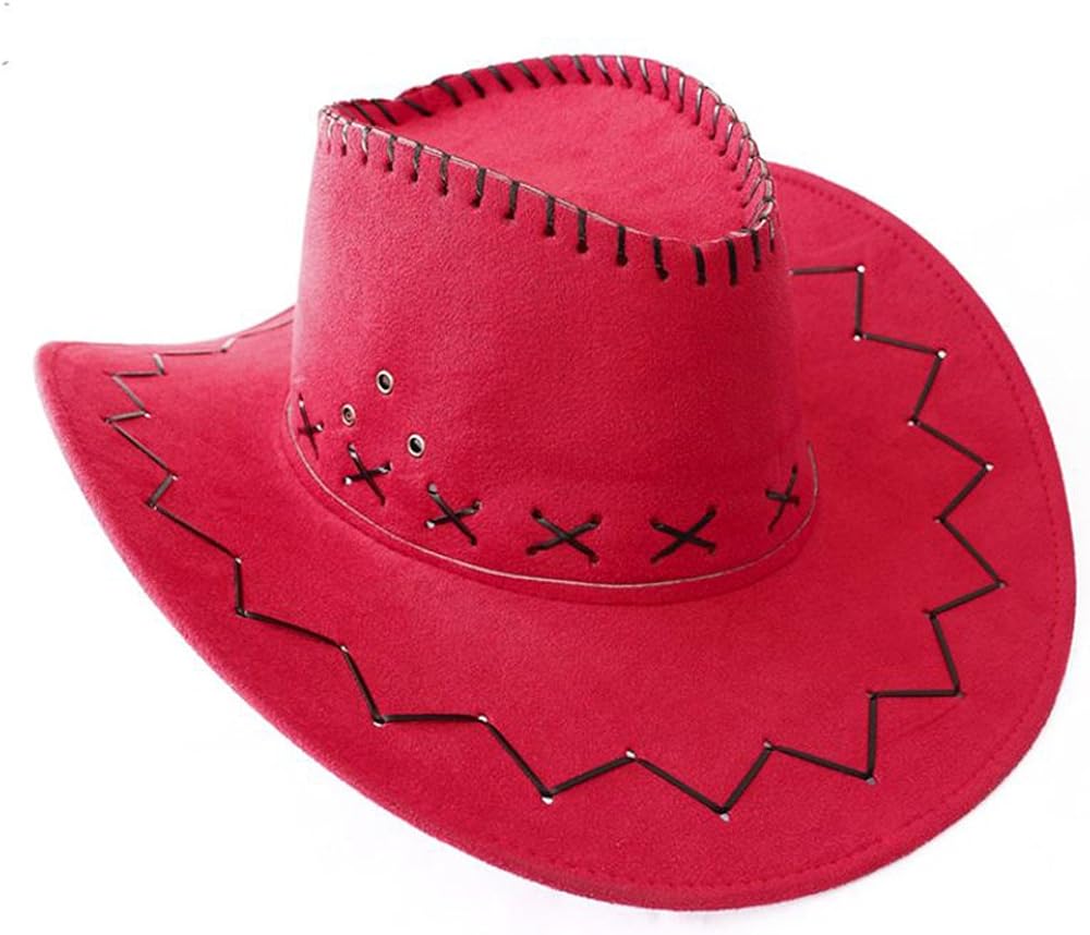 red cowboy hat with fur