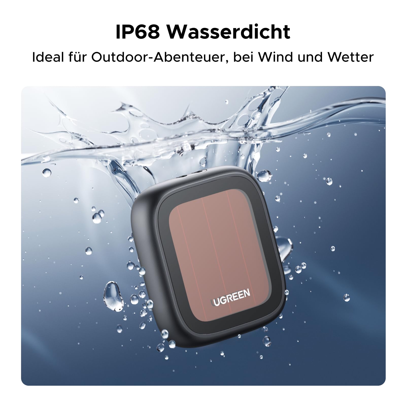 UGREEN FineTrack Pro Solar Finder, Schlüsselfinder kompatibel mit Apple Find My (nur iOS), IP68 wasserdicht, Tracker für Schlüssel, Koffer, Auto, Outdoor & Reise, Bluetooth Tracker mit Solarenergie 4