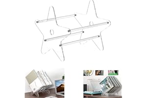 WANLIAN Vinyl Record Storage Stand, Acrylic Vinyl Record Storage Holder, Clear CD Organizer Holder for Single and Gatefold Albums