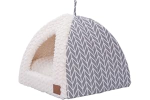 Miss Meow Cat Bed for Indoor Cats,Medium Large Cats Cave Bed,Machine Washable,Removable Cushion Cover,Small Dogs Tent Bed