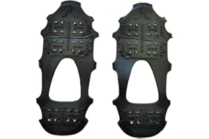 24 Teeth Ice Climbing Crampon Antislip Spiked Grips Cleats Hiking Ice Snow Shoes 40 Celsius Resistance Universal Non Slip Gri