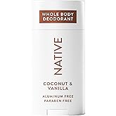 Native Whole Body Deodorant Stick Contains Naturally Derived Ingredients, Deodorant for Men and Women | 72 Hour Odor Protection, Aluminum Free with Coconut Oil and Shea Butter | Coconut & Vanilla