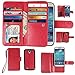 xhorizon Premium Leather Folio Case [Wallet Function] [Magnetic Detachable] Fashion Wristlet Lanyard Hand Strap Purse Multiple Card Slots Cash Compartment Pocket for Samsung Galaxy S4 (I9500)