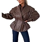 Wuitrie Winter Jackets for Women Faux Leather Long Sleeve Going Out Vintage Y2k Womens Coats Fall Clothes Streetwear