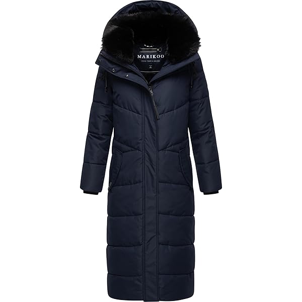 Marikoo Long Fall & Winter Coat for Women | Detachable Hood