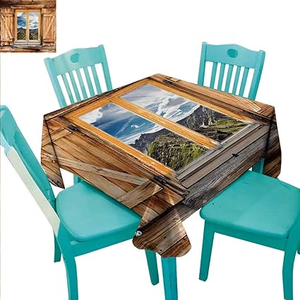 Amazon Com Mountain Flow Spillproof Fabric Tablecloth