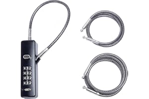 LI-TIANFENG Cable Locks with Combination, Steel Cable Rope 4-Digit Combination Lock with 3 Cables for Bikes, Lockers, File Cabinets, Wardrobes, Small Fences, Cabinet Lock,Combination Padlock,Refrigerator Door