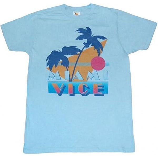ANIMATION SHOPS Miami Vice Logo Adult T-Shirt, Black, Small
