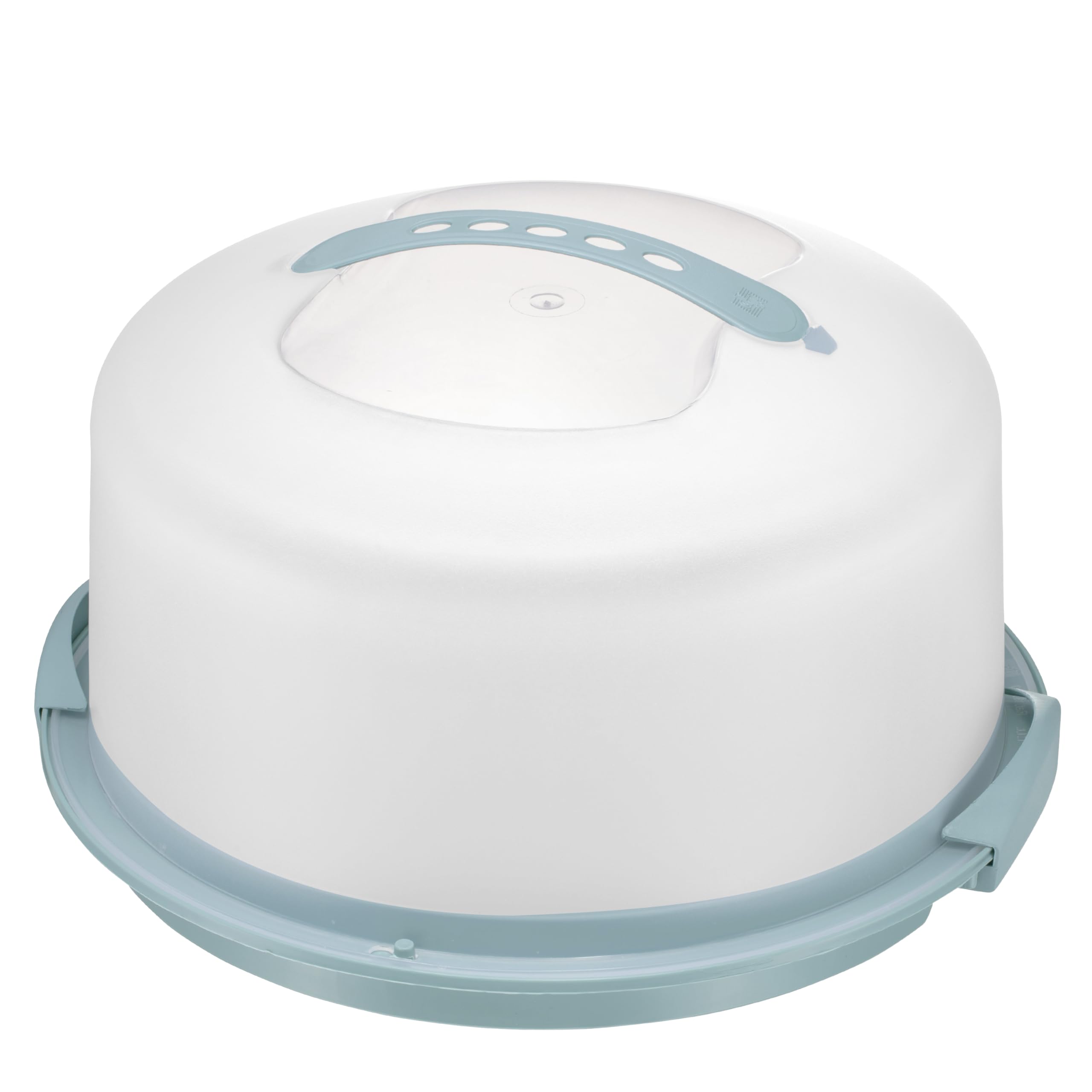 Photo 1 of ***MINOR DAMAGE*** ***READ CLERK NOTES*** Tribello Extra Large Cake Storage Container, Cake Carrier With Handle Holds Cake 12 X 12 X 5 (Blue)