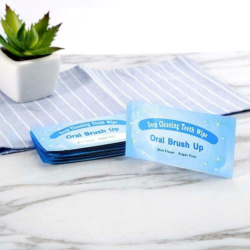 Teeth Wet Wipes 10 Pack Dental Care Whitening Wet Wipes Fresh Breath Finger Teeth Brush Ups for Sports Gym, Outdoors
