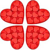 CLUEWR 4 Pack Heart Shape Molds, 10 Cavities Non-Stick Silicone Chocolate Molds for Candy, Jello, Gummy, Ice Cube, Soap