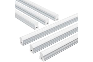 Ensenior 6-Pack T5 LED Shop Lights, 4FT 2000LM 6500K Super Bright White Integrated Single Fixture, 20W Linkable Utility Commercial Lighting for Gym/Garage/Ceiling/Under Cabinet, Plug & Play