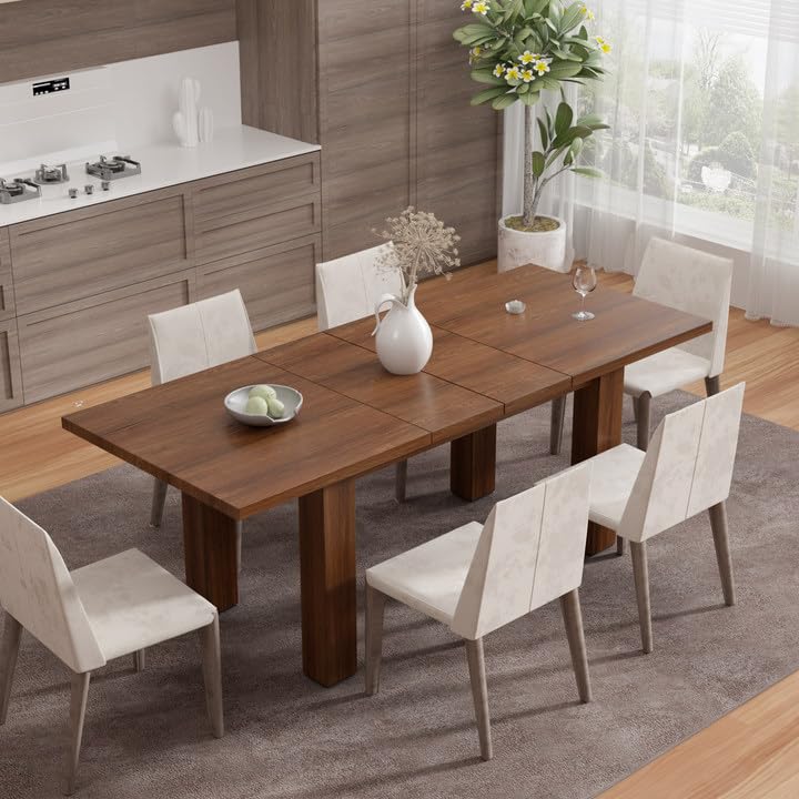 Extendable Dining Table for 6-10 Person, 55'' to