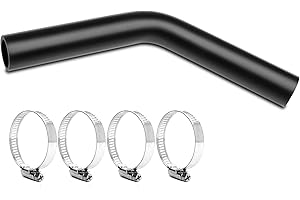 TKKEUEP Gasoline Fuel Filler Neck Hose with 4 Hose Clamps,1 1/2 inches Inside Diameter Fuel Hose, Reinforced Gas tank filler hose (45 degree, 1 1/2" ID)