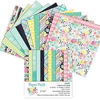 LEEaccessory 24PCS 6 Inch DIY Photo Album Scrapbook Card Making Single-Sided Pattern Background Paper Designer
